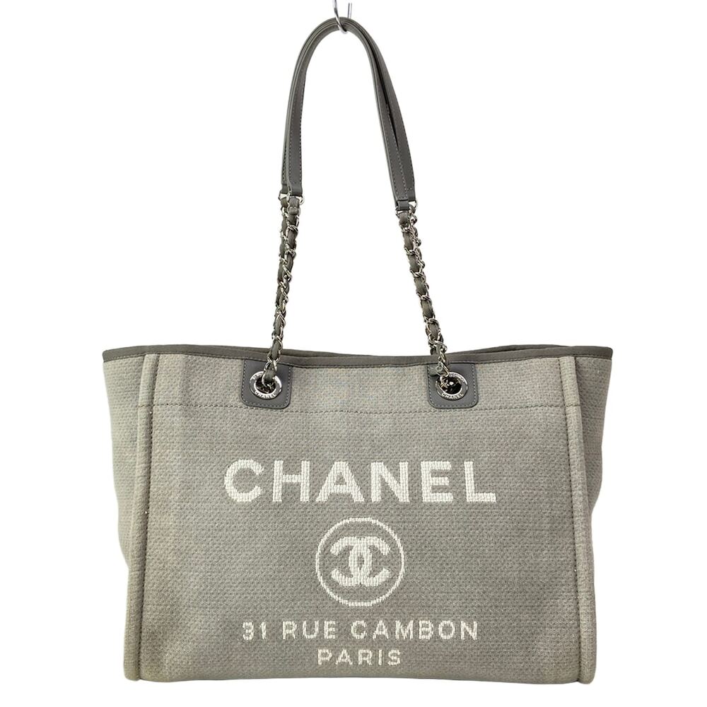 Chanel Deauville Line MM Tote Bag A67001 Canvas Leather